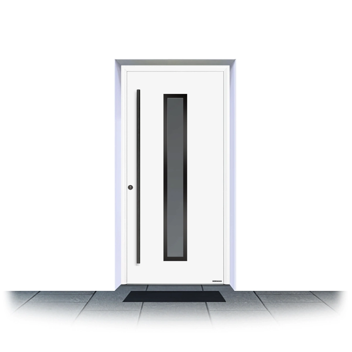 Hörmann Haustür Thermo65 Motiv 700 mit Schwarzglas und black.edition