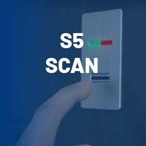 S5 Scan – 5-fach Schloss mit E-Motor und mechanischer Selbstverriegelung. Entriegelung mit Fingerabdruckscanner.