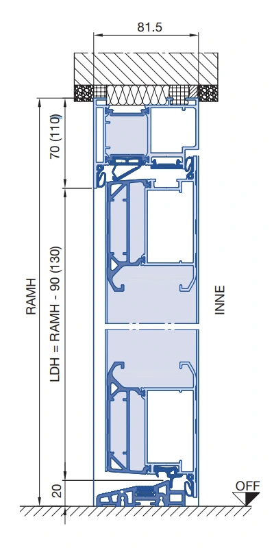 Hörmann Thermosafe technische Zeichnung horizontaler Querschnitt